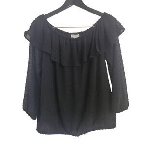 Michael Kors Off The Shoulder Chiffon Top Sz L